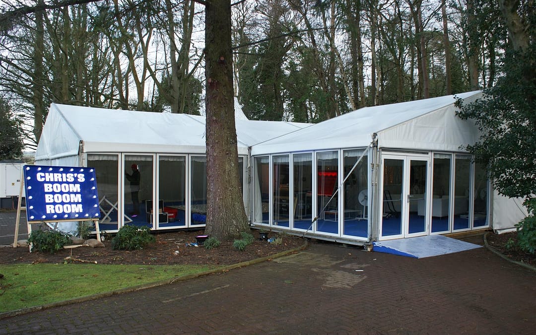 Puvis Marquees, glazing, car park, disco event, private party