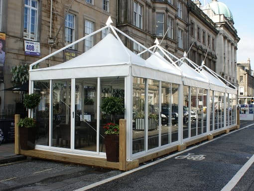 Barbieri Pagodas George Street, Edinburgh by Purvis Marquees Barbieri Pagodas George Street, Edinburgh by Purvis Marquees